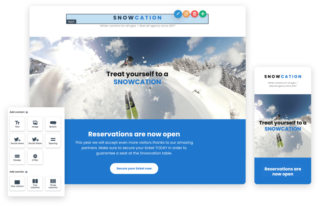 Get a Newsletter snowcation