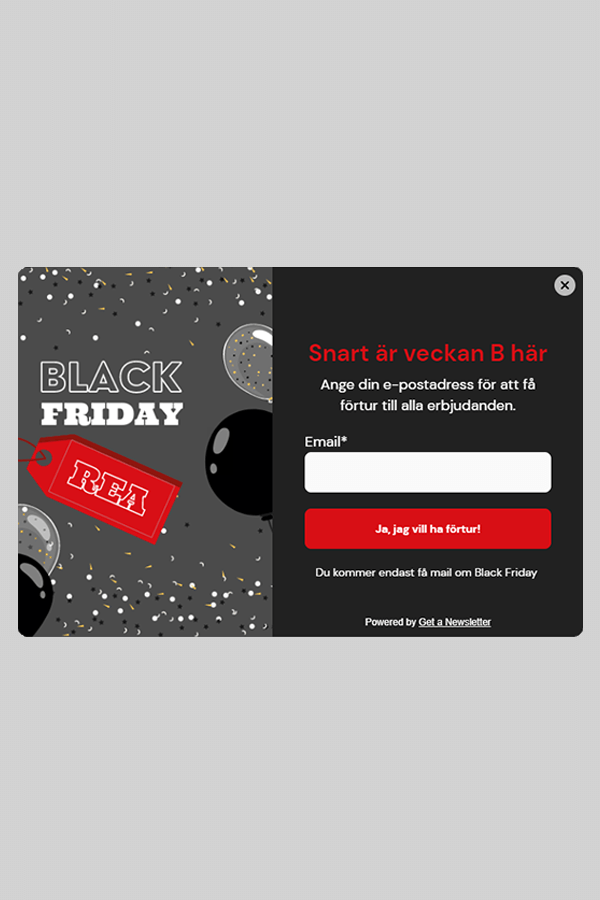 Popup template for black friday
