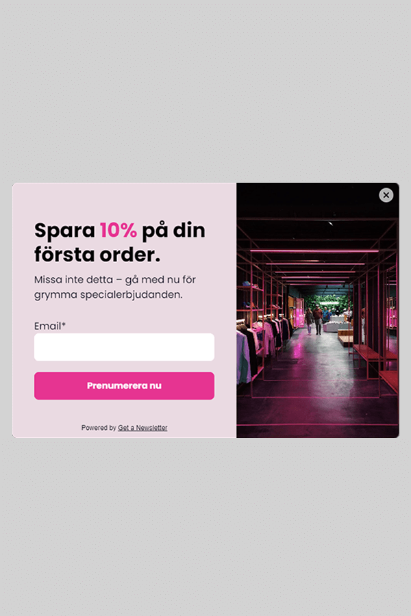 eCommerce popup template