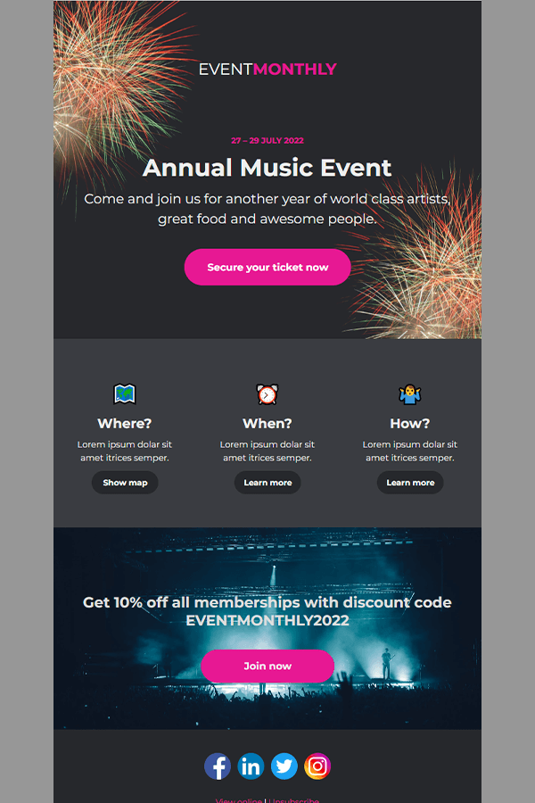 Event newsletter template