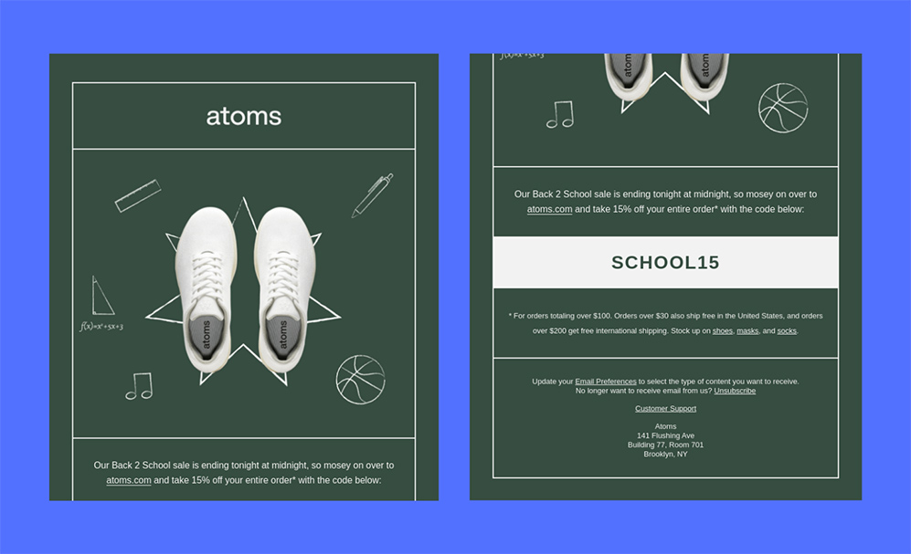 Holiday email marketing Back to School